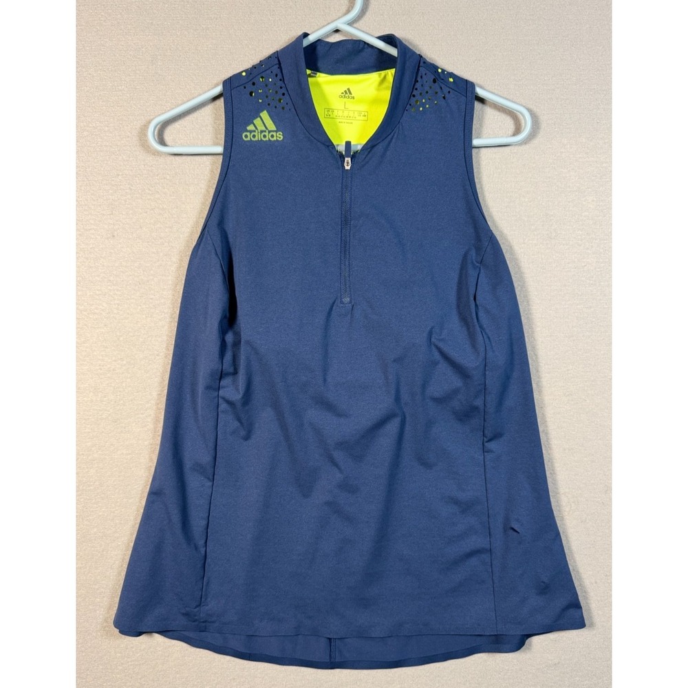 Adidas Women's Racerback Sleeveless 1/4 Zip Athletic Shirt - Size L